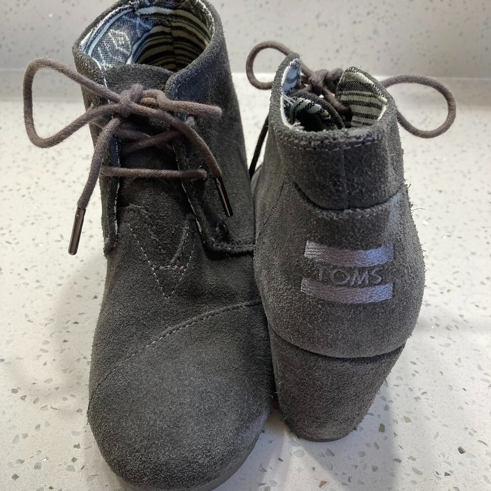 Toms Suede Wedge Booties